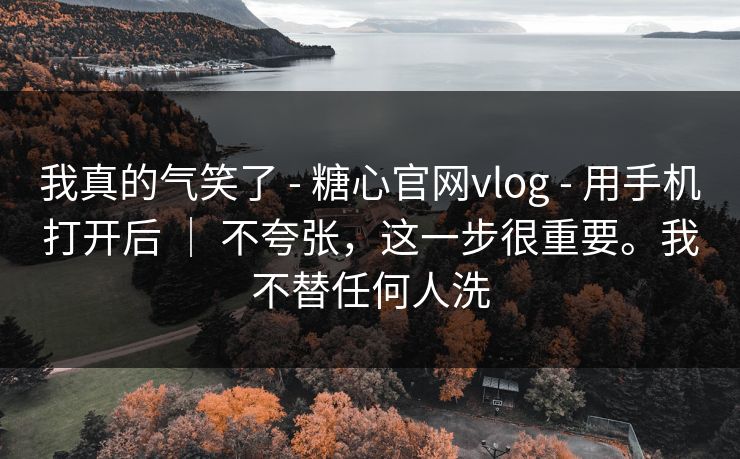 我真的气笑了 - 糖心官网vlog 用手机打开后 ｜ 不夸张，这一步很重要。我不替任何人洗  第1张