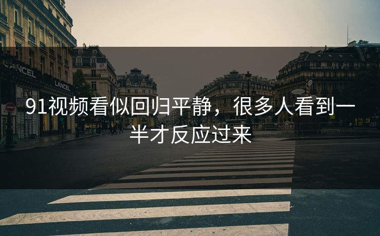 91视频看似回归平静，很多人看到一半才反应过来  第1张